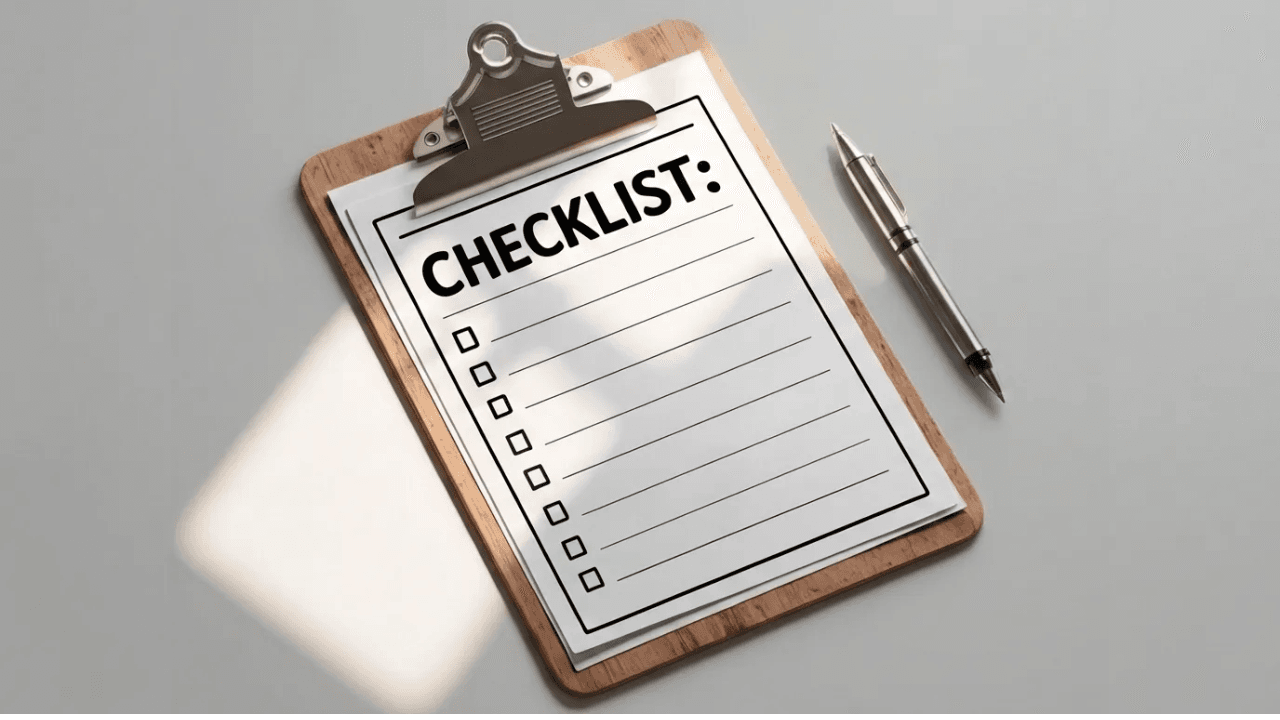 trailer rental booking checklist on clipboard
