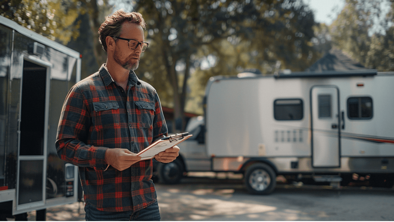 man checking trailer rental quote Austin