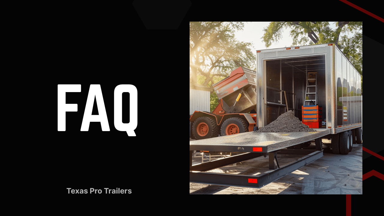 trailer rental FAQ Austin showing dump trailer loading debris at job site
