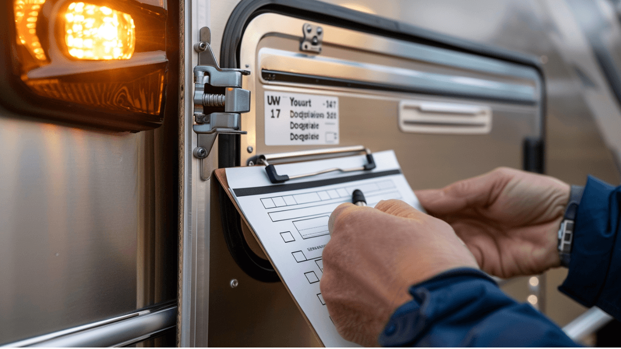 renter completing trailer safety inspection checklist before towing