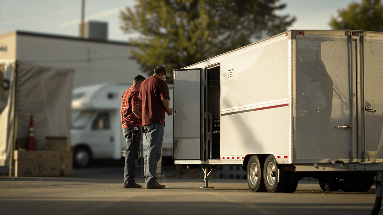 customer getting help from local trailer rental provider in Austin